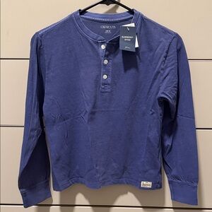 Crewcuts blue cotton Henley size Large (10-11)